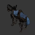 Steampunk Mechanical Horse Game Character With Blue Glowing Saddle And Metallic Parts