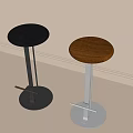 Modern Bar Stools With Black Brown Wooden Seats And Metal Bases