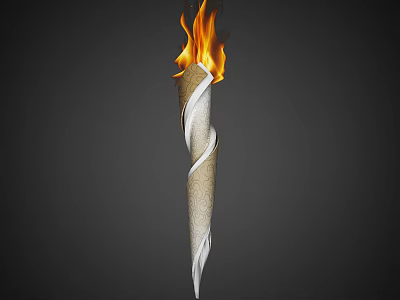 High Quality Sports Equipment Burning Torch with Spiral Design and Bright Flame for Athletic Events 3d model