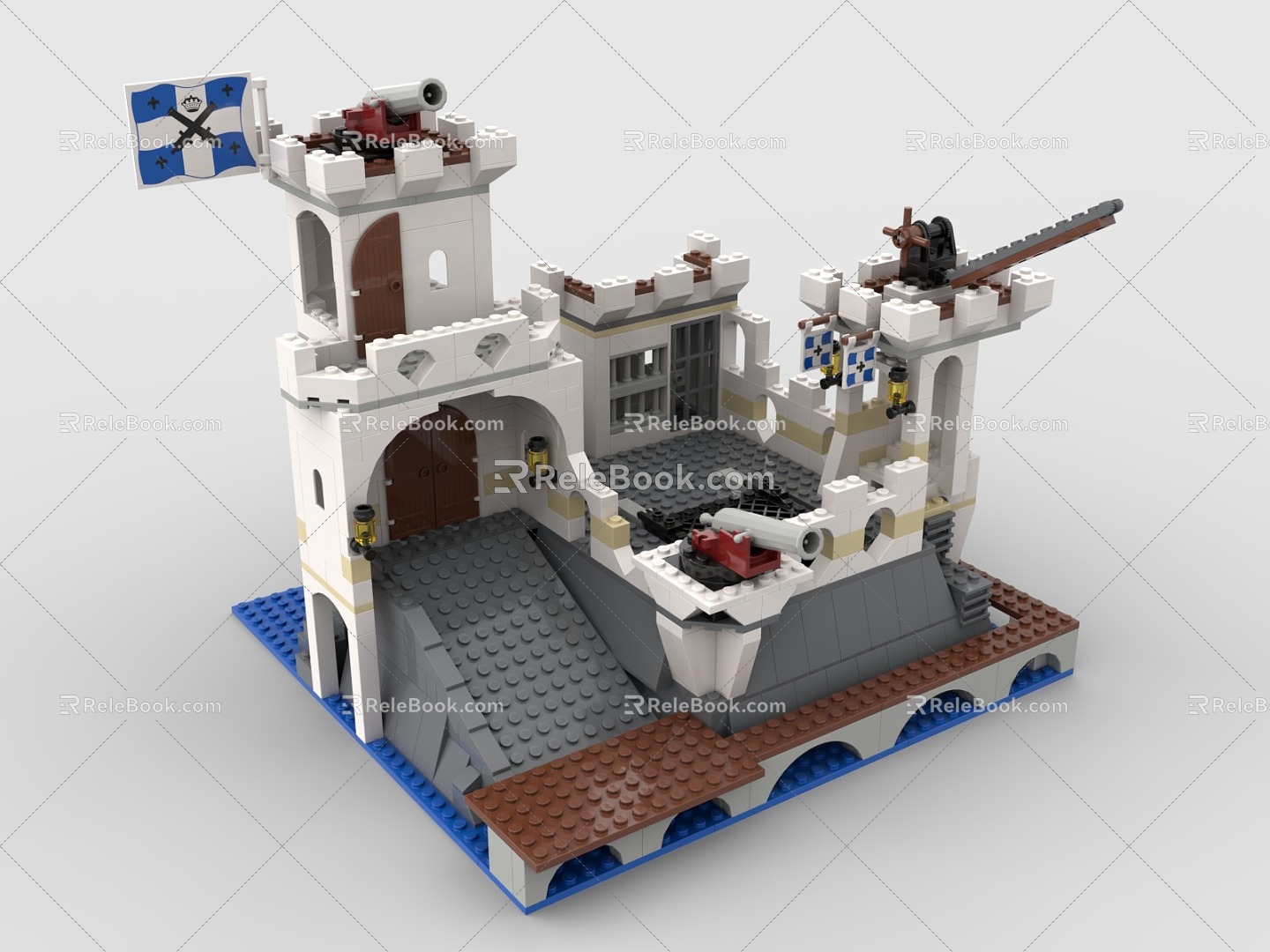 LEGO toy blocks castle medieval architecture scene 3d model