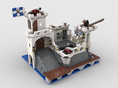 LEGO toy blocks castle medieval architecture scene 3d model