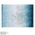 Modern Vintage Square Rug With Blue Gray Distressed Texture For Living Room
