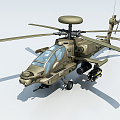 Modern fighter Apache gunship 3d model