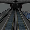 Modern Station Underground Passage With Long Corridor And Wall Billboards 3d model