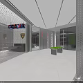 Modern Clothing Store Interior With White Apparel On Hangers Green Partition And White Floor