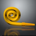 Unique Yellow Spiral Shaped Furniture Decorative Component With Smooth Cylindrical End Design