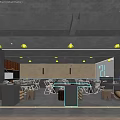 Modern Restaurant Interior Design With Dining Tables Chairs Stylish Lighting And Wall Decor