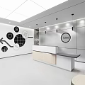 Modern Front Desk Reception Area 3d model
