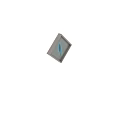 Square Decorative Photo Frame with Blue Feather on Light Green Textured Glass