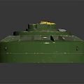 Green Circular Military Weapon With Yellow Top Mechanism And Metal Components