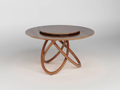 Round Wooden Dining Table With Intertwined Legs Simple Modern Home Furniture Design 3d model