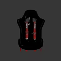 Black Sporty Furniture Seat With Red Safety Harnesses And Ergonomic Design Features
