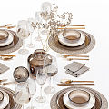 Modern Tableware Tableware Ornaments 3d model