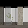 Modern partition wire glass screen partition 3d model