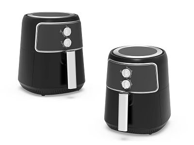 Modern Black Air Fryers With Digital Controls And Sleek Design For Kitchen 3d model