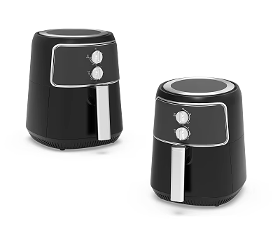 Modern Black Air Fryers With Digital Controls And Sleek Design For Kitchen 3d model