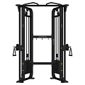 Black Multifunctional Fitness Training Equipment With Dual Cable Pulleys And Adjustable Handles