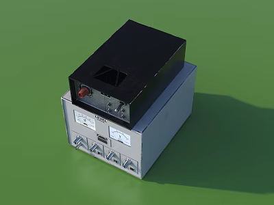 Industrial Equipment With Black Top Silver Body Control Panel Indicator Lights And Vent 3d model