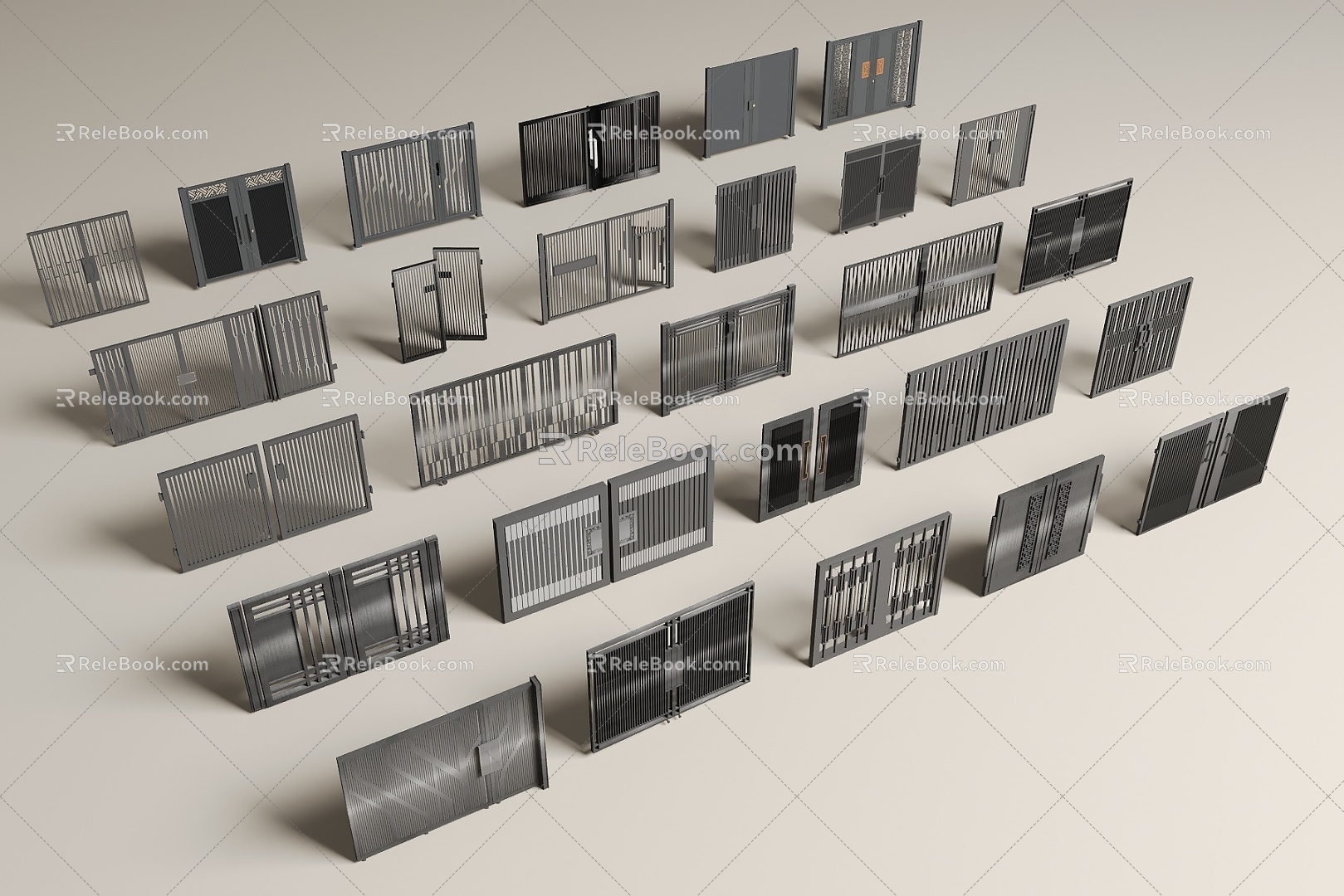 Modern Gate Patio Gate Courtyard Gate Villa Gate 3d model