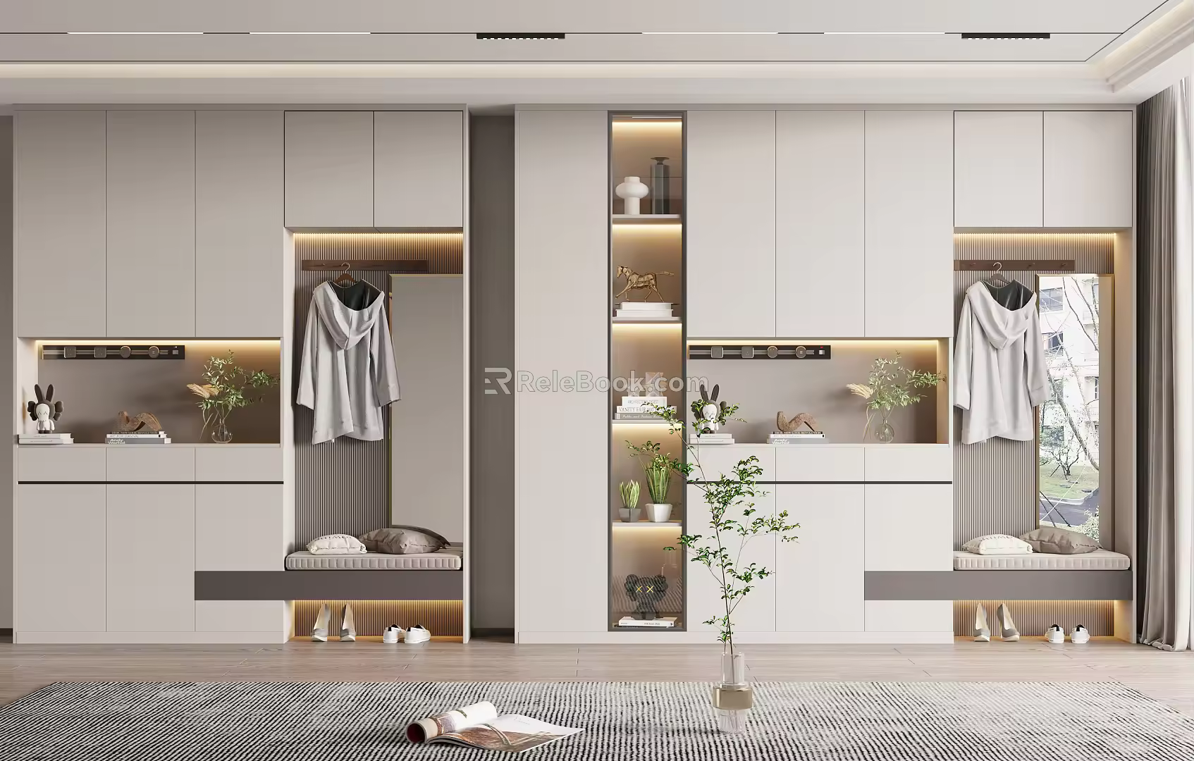 Modern shoe cabinet 3d model