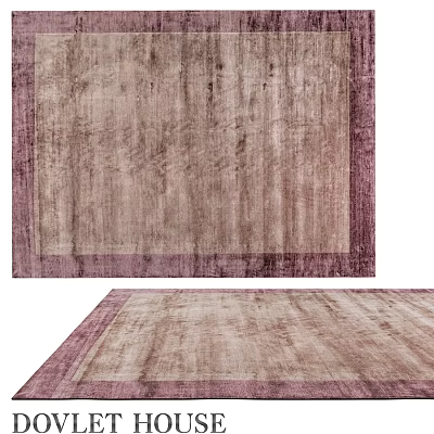 Square Beige Rug With Purple Border And Soft Textured Surface For Home Decor 3d model