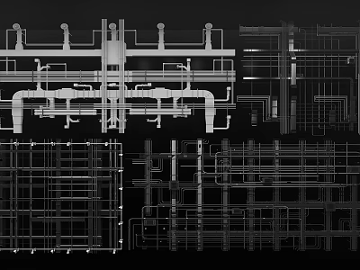 Industrial Piping Engineering Design With Technical Layout And Mechanical Structures 3d model