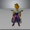 Goku Super Saiyan Action Figure With Golden Spiky Hair White Cape Purple Pants Red Boots