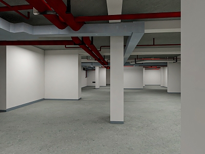 underground garage underground non-motorized garage 3d model