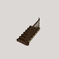 Elegant Classic Wooden Staircase With Intricately Carved Handrail And Decorative Balusters