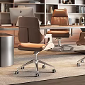 Modern Office Interior Design With Bookshelves Desk Office Chairs Sofa And Plants