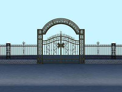 European gate, classical iron gate 3d model