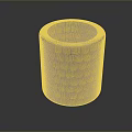 3D Model Of Cylindrical Hollow Object With Green Brown Tile Like Surface Texture