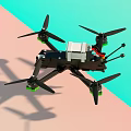 Professional Digital Drone Quadcopter with Black Frame Green Propellers and Components