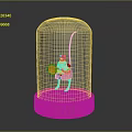 Glass Dome Decor Featuring Cartoon Character and Animal with Copper Base and Golden Ball