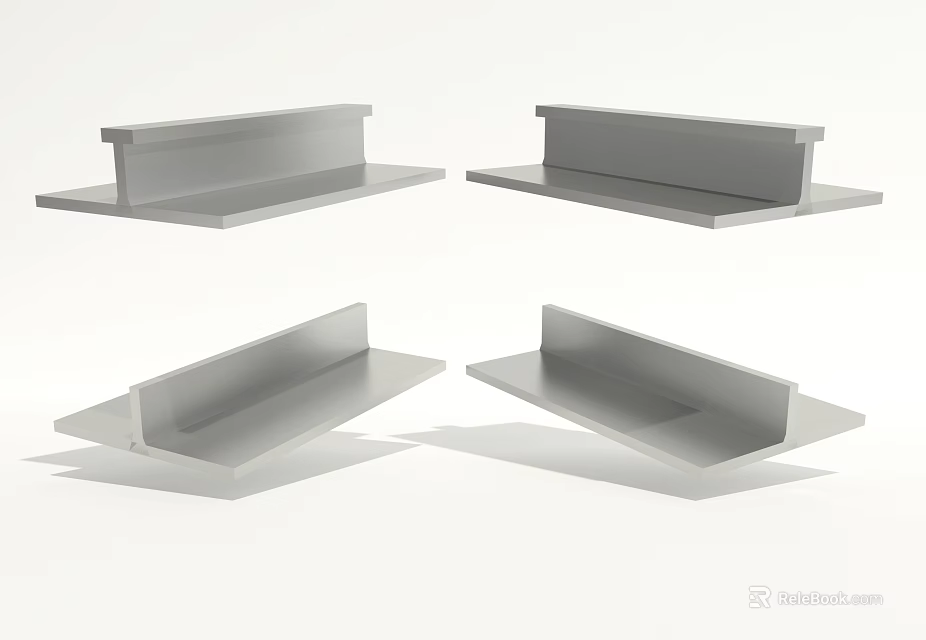 Metal Structural Brackets In Various Shapes And Angles For Industrial Use 3d model