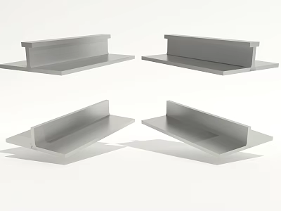 Metal Structural Brackets In Various Shapes And Angles For Industrial Use 3d model