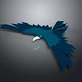 Dark Blue Paper Craft Eagle With Spread Wings On Dark Background 3d model