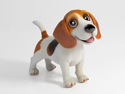 Cute Cartoon Reptile Lizard With Brown And White Scales Big Eyes Standing Pose 3d model