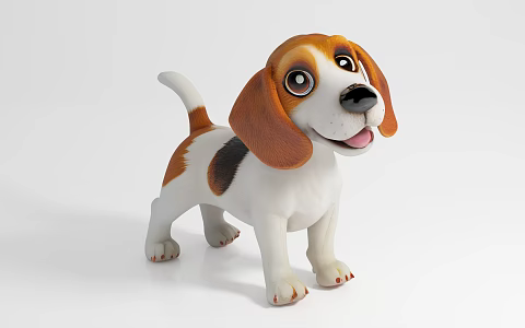 Dog Cartoon Animal Hand-made Ornaments Beautiful Chen Props Doll Toy Animation Cartoon Scene Atmosphere Animal Specimen Show Popular Science Games 3d model