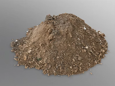 Pile of Mixed Garden Soil With Small Stones and Organic Matter 3d model