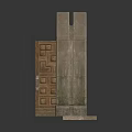 Classical Stone Architectural Entrance With Carved Wooden Door And Decorative Frame Elements