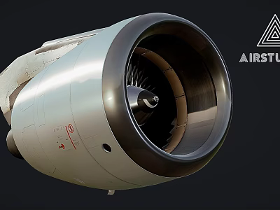 Industrial Aircraft Engine with Turbine Blades and Metal Casing for Aviation Industry 3d model