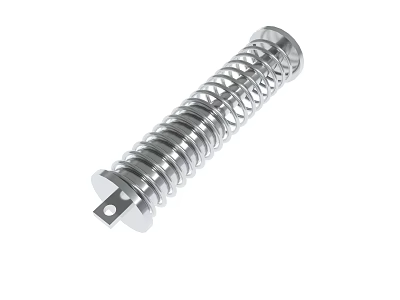 Stainless Steel Coil Spring With Cylindrical Design And Mounting Base 3d model