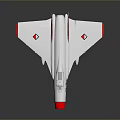 Scale Model J 7 Aircraft With Silver Body And Red Details For Space Aerospace Enthusiasts