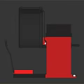 Red And Black Industrial Mechanical Equipment With Arched Component And Pedal Base Stand
