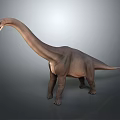 3D Rendered Sauropod Dinosaur With Long Neck On Gray Background