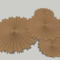 Creative Wall Decor With Brown Floral Shaped Elements Arranged In Clusters 3d model