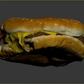 Juicy Burger with Sesame Seed Bun Cheese Patty and Crispy Bacon Golden Crust