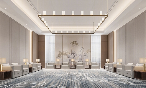 New Chinese Reception Room Reception Room 3d model