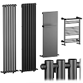 Modern Black Radiators Featuring Panel Column Towel Rail Designs And Pipe Fittings
